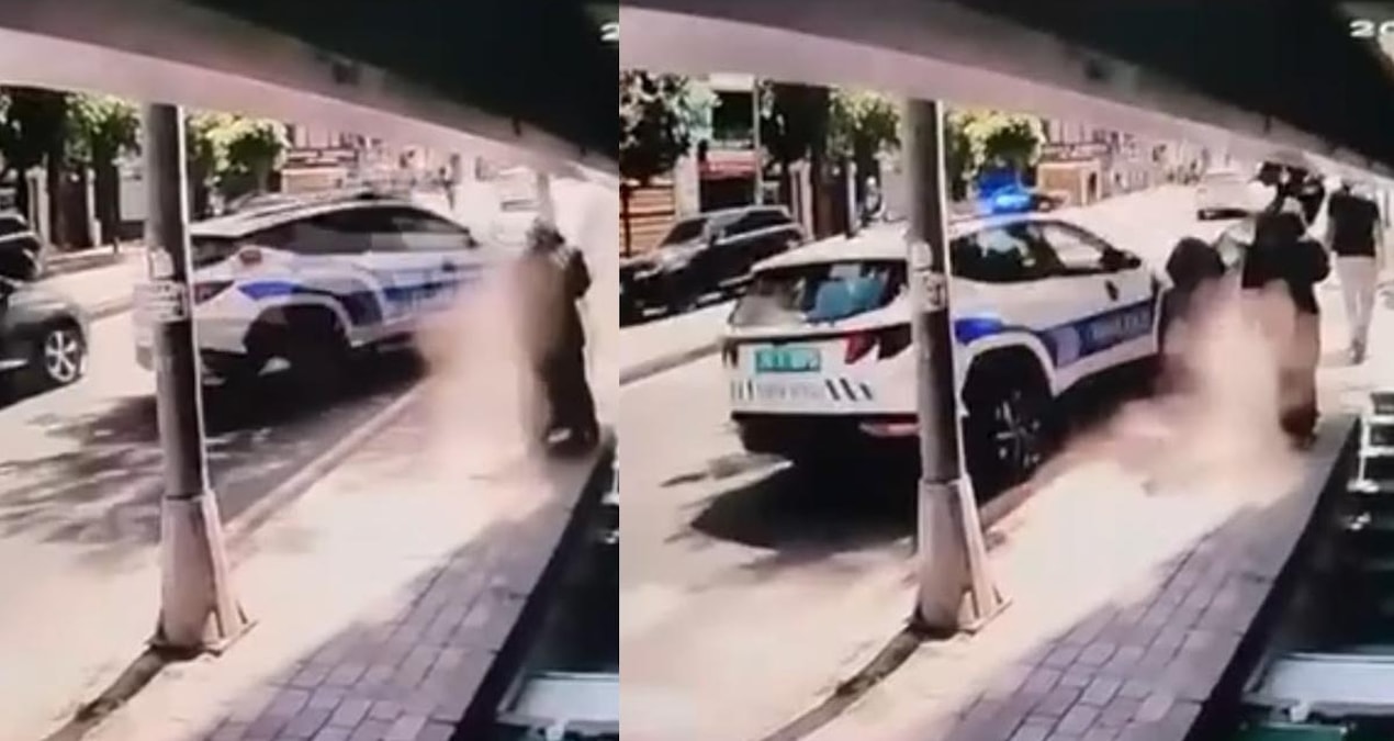 Fatih’te polis aracı motosiklete çarptı, 2’si polis 3 yaralı